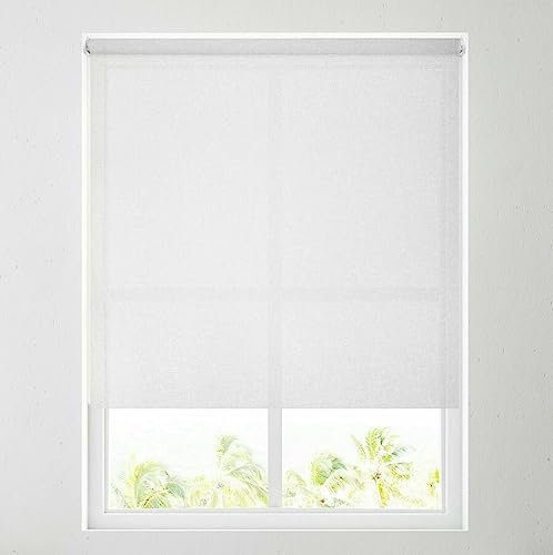 Barnes Blinds - Sheer Roller Blinds, Various Designs, Metal Tube - FREE CUT TO SIZE SERVICE - SheerFabric, Durable Fittings Easy Fit - Sheer Roller Blind (White Sparkle Sheer 2FT)