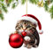 Ellxen Katze Weihnachtsbaum Anhänger,2D Acryl Katze Christbaumschmuck,Weihnachtsschmuck Geschenk,Spaß Weihnachtsanhänger Deko,Weihnachtsschmuck für Veranda, Flur, Büro, Wohnheim, Urlaub
