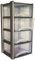 4 Plastic Drawers Storage Unit Tower - Spacious Drawer Unit for Clothes, Toys - Clear Storage Drawer - Ideal for Home Storage Solution - Durable Kids Storage Plastic Box (Silver Frame/Clear Draws)