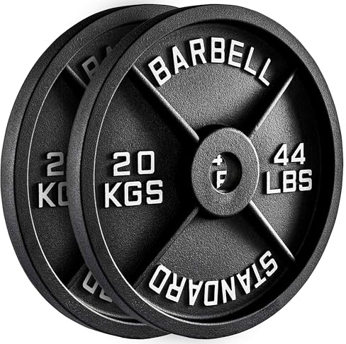 FK Sports Olympic Weight Plates - 2 Cast Iron Weights, Barbell Plates 2.5kg, 5kg, 10kg, 15kg, 20kg, 25kg, Durable Weight Plates for Home Gym & Fitness, Weight Set, Sold in Pair