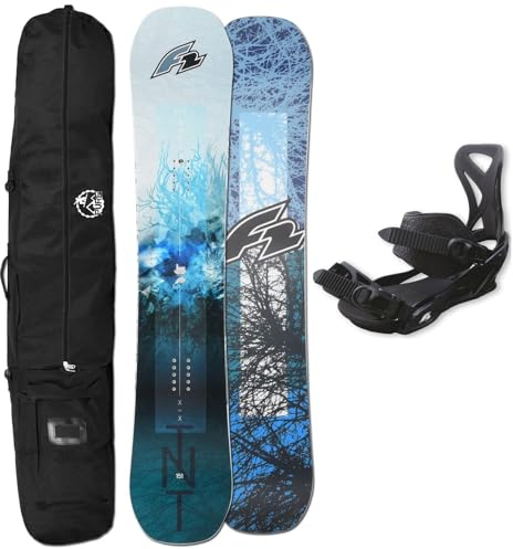 F2 Herren Freestyle Snowboard TNT 155 cm + F2 Sonic BINDUNG GR. L + Bag