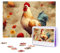 Kunst Huhn Tier Malerei Puzzles 300 Teile Personalisierte Puzzles Fotos Puzzle für Familie Bilderpuzzle für Erwachsene Hochzeit Geburtstag (74,9 x 50 cm)