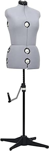 BaraSh Schneiderpuppe Verstellbar Weiblich Grau M Größe 40-46 Schaufensterpuppe Weiblich Kleiderpuppe