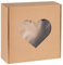 sarcia.eu Quadratische Schachtel mit Herzfenster, Geschenksbox 20x20x5cm x1