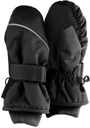 Sterntaler Rips Fäustling mit Daumen, wasserabweisend, mit elastischem Bündchen (Bio) und Klettverschluss - Unisex Accessoires für Babys & Kleinkinder - warm und funktional - dunkelgrau, Gr. 4