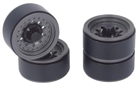 RC-Car-Felge, RC-Felgensatz, Eloxiert, Oxidiert, Hervorragende Traktion, 1,9 Zoll, mit Schrauben Zur Wartung (Grey)