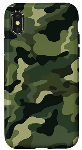 Militär Camouflage Tarnmuster Grünes Camo Muster Hülle für iPhone X/XS
