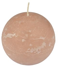 Homéa, Kugelkerze, Durchmesser 7,5 x Höhe 7 cm, rustikal, Taupe