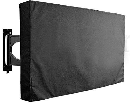 CYMKYQ Cubierta de TV al aire libre, caja impermeable para TV exterior, cubierta de pantalla de TV de 22 a 65 pulgadas, cubierta de pantalla Oxford negra a prueba de polvo e impermeable para caja de