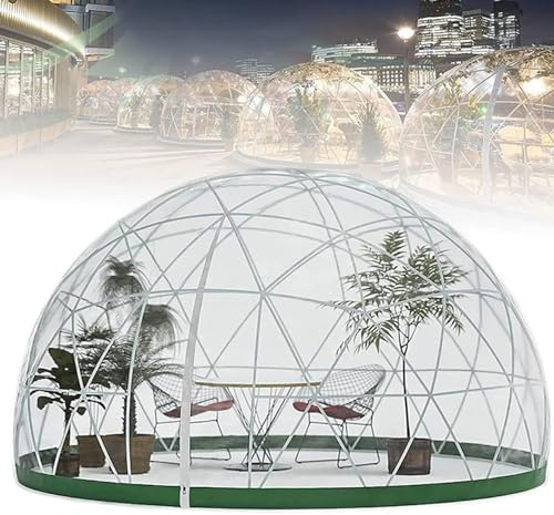 3,6 m/12 ft transparentes Campingzelt, 4-Jahreszeiten-Gartenzelt mit klarer Kuppel, geodätischer Schutz für 8–10 Personen, für Hinterhofterrassen, Schutzpavillons mit Baldachin