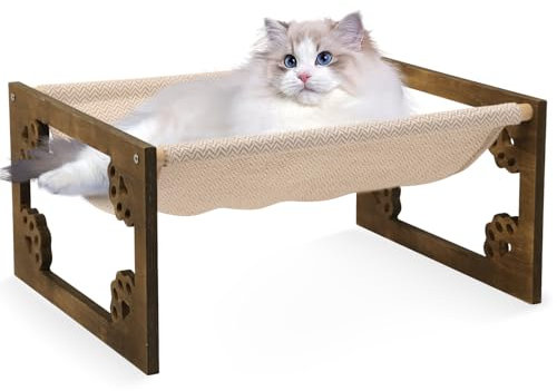 FEUFOAM Cat Hammock Bed - Elevated, Portable, Breathable, Washable for Indoor/Outdoor Cats & Small Pets
