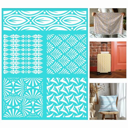 BEUNITONE 4 Stück Camo Druckschablonen Camouflage Malvorlagen Botanische Blattmuster Druckvorlage Für DIY Malerei Und Basteln