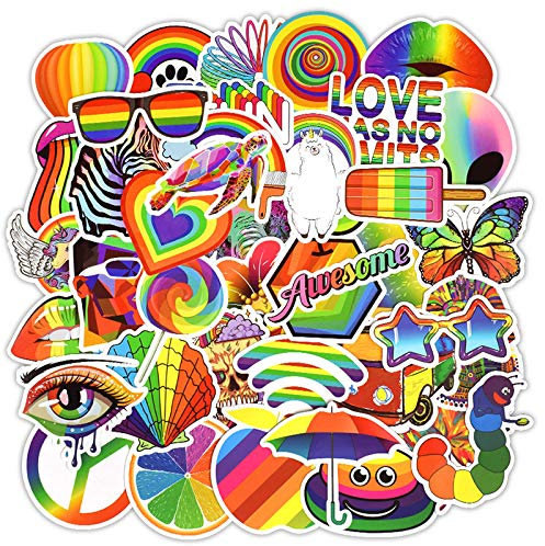 Pride Flag Stickers Cute Pride Stickers Gay Flag Laptop Stickers for Adults Waterproof Stickers Lunch Box Stickers Rainbow LGBT Stickers for Water Bottles Rainbow Friends Stickers Pride Sticker LGBTQ