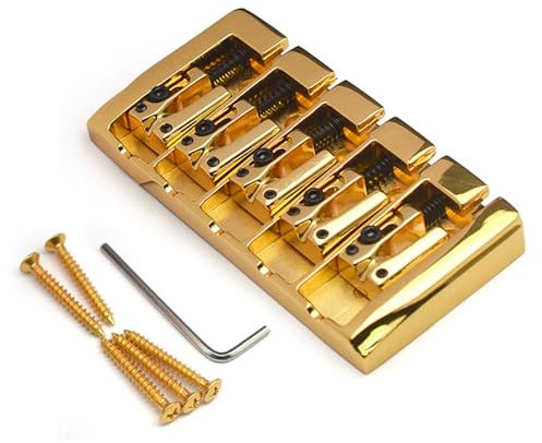 Conjunto de puente de bajo de 5 cuerdas, puente de bajo vintage de 5 cuerdas, para bajo eléctrico de 5 cuerdas, 3 colores a elegir