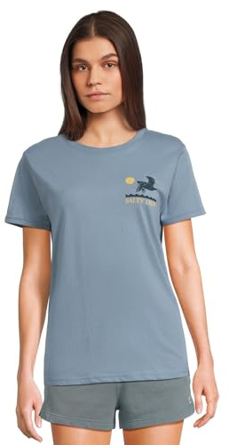 Salty Crew Lunch Time Boyfriend-T-Shirt für Damen, dusty blue, Groß