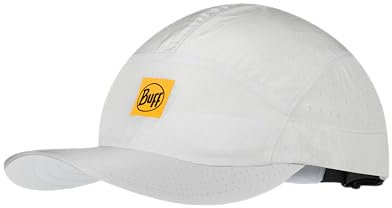 BUFF®| Kappe Speed Männlich Weiblich Erwachsene Leicht, Faltbar, Recycelte Materialien, UPF 50 Schutz, Laufen, Sport, S/M, Blanc
