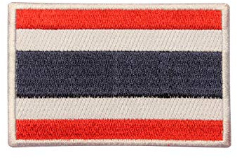 Thailand Country Flag Logo Patch Embroidered Applique Thailand Country Flag Patch Iron On Patch Sew On Patch Emblem