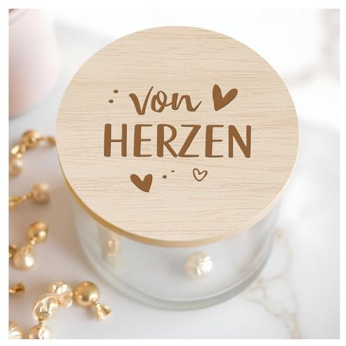 Grandora Vorratsglas Von Herzen Geschenk für Geburtstag, Muttertag Aufbewahrungsglas als Dankeschön für Lehrer, Erzieher Geschenkglas Keksdose mit Deckel XHG1031-01