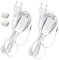 TXErfolg 2 Pièces Cordon avec Interrupteur 3M Câble de Connexion avec Euro Fiche, 2 x 0,75 mm², 2 x Câbles de d'alimentation avec Interrupteur pour Lampes, Lampes de Table, lampadaires(Blanc)