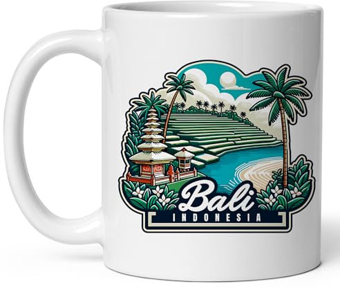 Becher Tasse Bali Indonesien Porzellantasse Bedruckt Personalisierte Trinkbecher, Für Tee, Kaffee, Trekking, 330ml