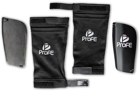 ProFE® Schienbeinschoner-Set - Mini Shin Guard Pads mit Halter - Fussball Schienbeinschutz Set leicht & dünn - Schienbeinschützer zum Einstecken für Damen, Herren & Kinder (2, M)