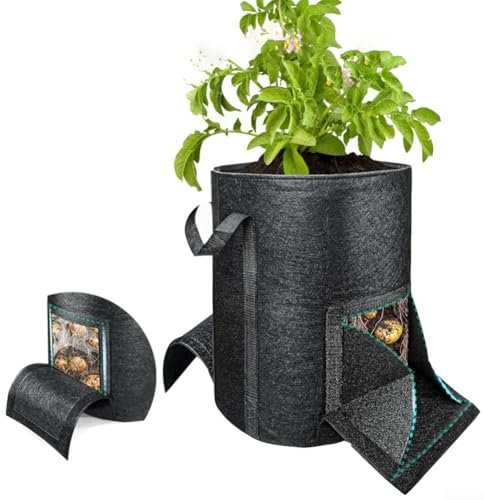 ZAMETTER Pflanztasche aus verdicktem Filz, wiederverwendbar, Vlies-Pflanztasche, atmungsaktiv, für den Garten, 4,5 l