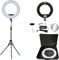 18 Ring Light with Tripod Stand&Phone Holder, Selfie Ring Light with Makeup Mirror with 96W& 5500K for Video/YouTube/Instagram/Photography/Live Streaming (Black)