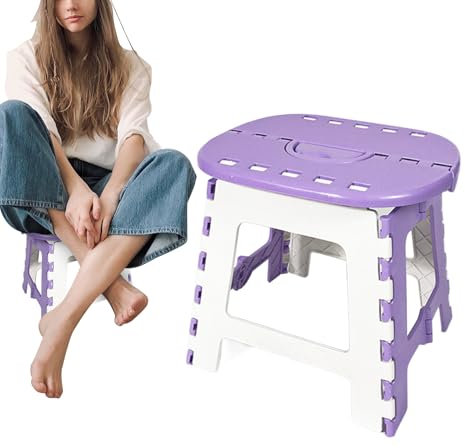 Sgabello pieghevole a | Sedia da leggera e compatta | Scaletta multifunzione con manico per cucina, bagno, comodino e uso esterno