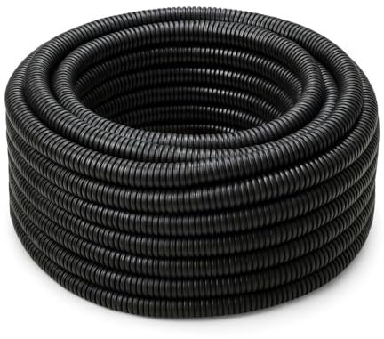 Tubo Corrugato Flessibile Diametro 20 mm - Bobina 50 Metri - Guaina Protettiva Cavi Elettrici - Resistente Leggero e Facile da Posare - Colore Nero