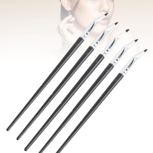5pcs Pinceaux Eyeliner, Ultra-Fins Angle Plat, Correcteur, Liner, Sourcils | Pinceaux Biseauté Fibres Douces,Angle fin à angle ultra-mince Plat Dougoir,pour l'œil pinceau de Pince Utilisables Humide Sec