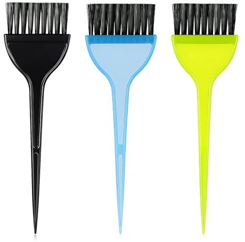 Lot de 3 pinceaux de coloration professionnelle pour cheveux - Pinceaux applicateurs de couleur - Réutilisables - Pour homme et femme - Utilisation en salon - Teinture à domicile (3 couleurs)