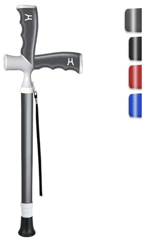 Care Parents 2-in-1 Gehstock & Wanderstock, Ultra-Leicht (330g) & Faltbar, Teleskop Spazierstock aus Aluminium, Höhenverstellbar mit Ergonomischem Griff, Gehhilfe für Männer & Frauen