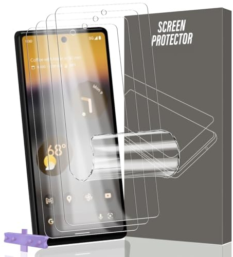 Gelaasso 4 Pièces Flexible Protection D'écran pour Google Pixel 6a | Avec Outil D'alignement, HD transparent, couverture intégrale, sans bulles, Films de Protection en TPU Flexible, Anti Rayures