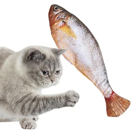 Renchey Fisch Katzen Spielzeug | 150mAh Zappelnder Fisch Katzen Spielzeug - Interaktives Automatisches Elektrisches Gegen Langeweile - Mit Waschbarer Hülle Für Bewegung Bei Langeweile