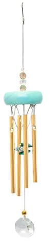 moses. Omm for You Mini-Klangspiel – zarter Glockenklang, Feng-Shui-Dekoration, mit Kristallglas, aus Metall und Holz, Geschenkidee für Ruhe und Harmonie