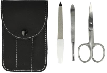 Clauss Nagelpflege-Set mit Schere, Feile und Pinzette | Premium Nagelset für Maniküre und Pediküre | Nageletui für Alltag und Reisen | BC-S10044