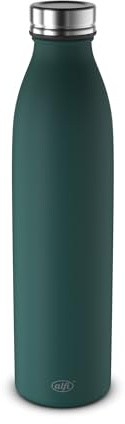 alfi PURE BOTTLE Isolierflasche 0,75 l, 24 h kalt, pine green mat | 12 h heiß, Kohlensäurefest, auslaufsicher, Edelstahl Trinkflasche, pulverbeschichtete Oberfläche, grün