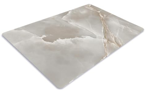 Chopping Board-Catering Cutting Set-Kitchen Board-Glass Worktop Savers-Sink Chopping Board-Large-Worktop Protectors Heat Resistant-Marble Effect Grey (Design 3, 52 x 30 cm (Pack of 1))