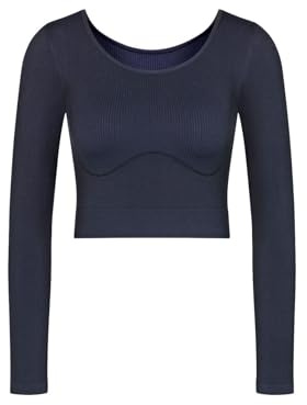 Sloggi Damen Ever Infused Aloe Crop top LS, Black, XL