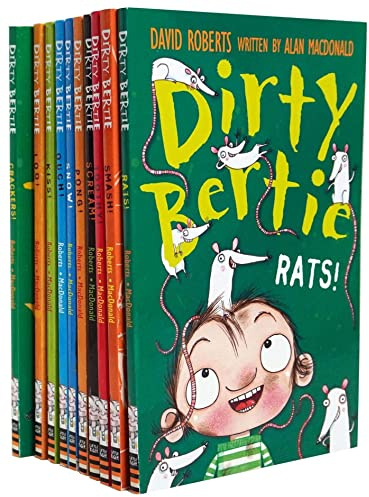 Dirty Bertie - Series 2 - David Roberts 10 Books Collection Set (Rats, Smash, Kiss, Pong, Scream, Loo, Ouch, Crackers, Snow, Toothy)