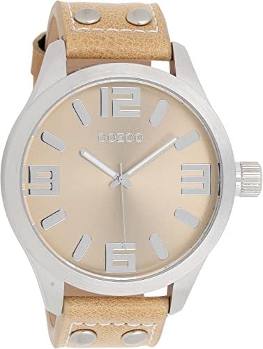 Oozoo C1005 Herrenuhr, Lederarmband, Sandfarben, Band
