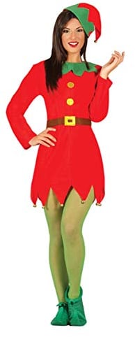 GUIRMA Wichtel-Kostüm für Damen Weihnachtskostüm rot-grün - L (42-44)