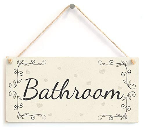Bathroom - Handmade French Shabby Chic Style Wooden Home Decor Door Sign/Plaque
