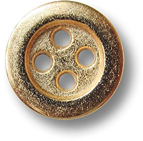 Knopfparadies - 10er Set kleine Schlichte Klassische Vierloch Knöpfe aus Metall/matt goldfarben/Metallknöpfe/Ø ca. 11mm