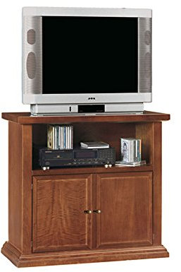 Mobile Porta TV, Stile Classico, in Legno massello e MDF con rifinitura in Noce Lucido - Mis. 84 x 40 x 80