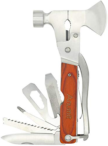 Anumit notausstieg ax hammer, 16-in-1 multi-funktions-alloy steel hammer-axt mit zange, messer, dosenöffner, schraubenzieher & more