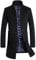 Vogstyle Men's Casual Slim Fit Woolen Coat Trenchcoats L Thick Black