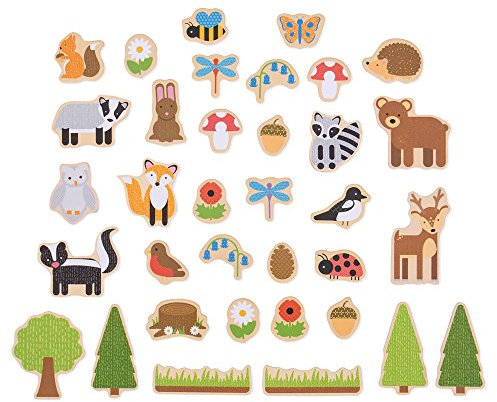 Bigjigs Toys Magnets Forêt | Magnet Décoratif | Jouet Enfant | Jouet Traditionnel | Jeu Éducatif | Jeu de Forêt