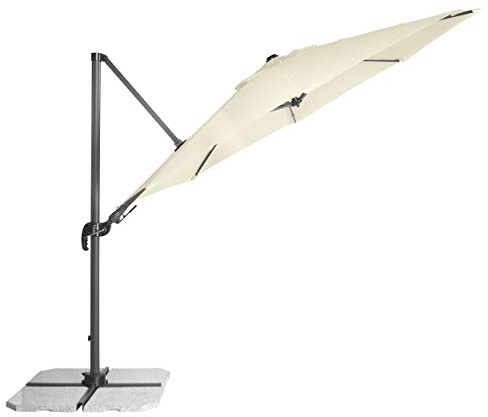 derby Ravenna AX 330 – Schwenkbarer Pendelschirm ideal für den Garten – Neigbar – ca. 330 cm – Natur