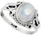 81stgeneration Frauen 925 Sterling Silber Vintage Stil Mondstein Oval Edelstein Monatsstein Ring